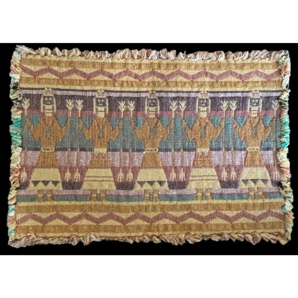 Set Of 5 Vintage Native American Style Southwestern Woven Placemats Reversible